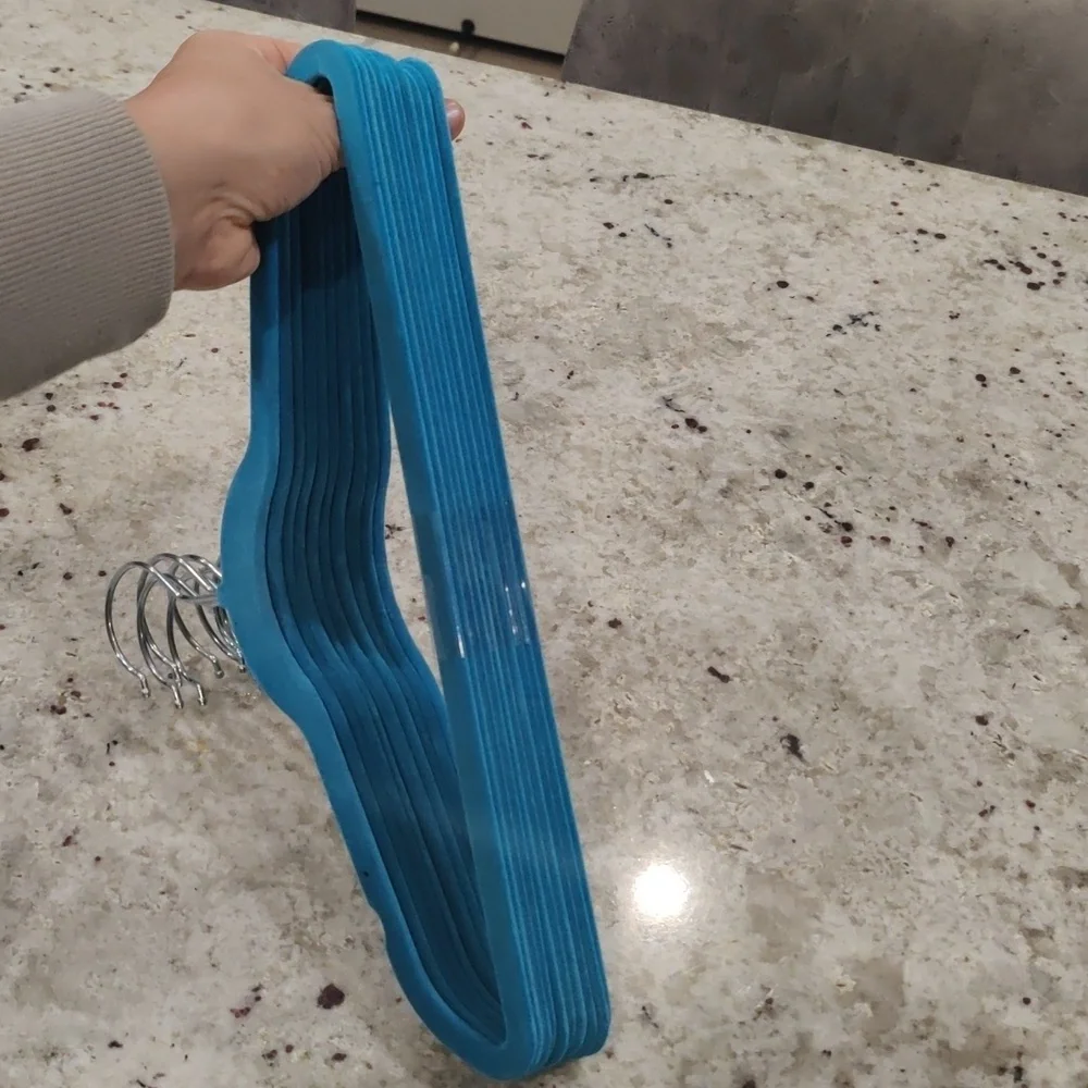 Set of 14 Teal Velvet, non- slip Hangers Y2K Vintage RetroInspired Organization